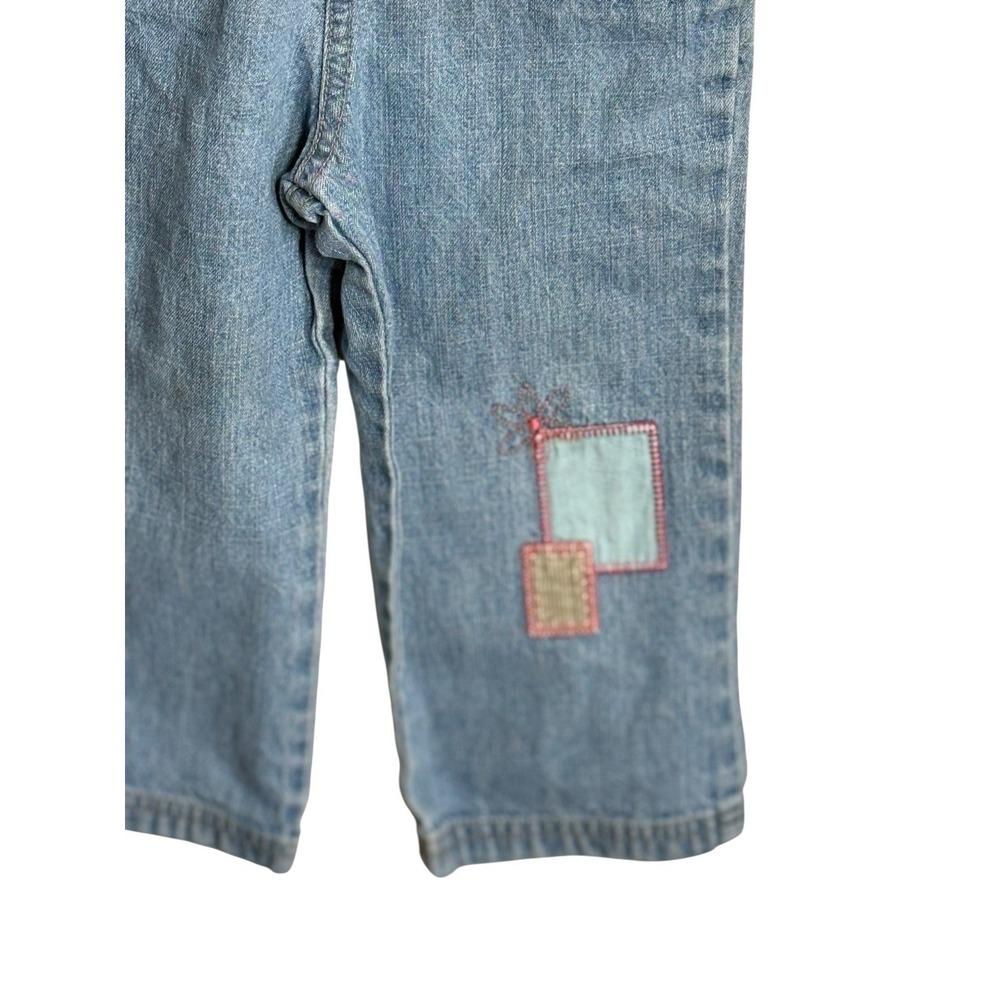 Y2K Genuine Kids Oshkosh Denim Embroidered Overalls Girls 24mths - Picture 3 of 12